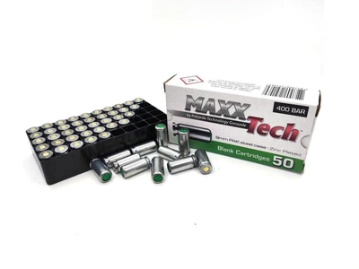 Патрон холостой MaxxTech 9мм пистолетный Zinc Plated (50 шт)