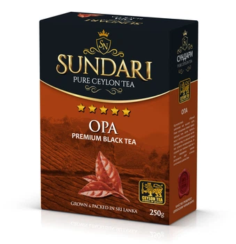 Чорний цейлонський чай Sundari OPA великолистовий 250 грамів