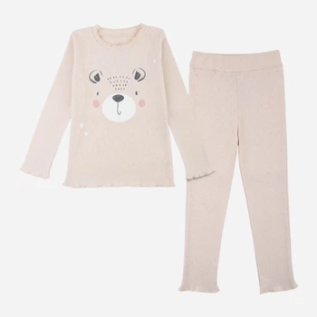 Детская пижама для девочки Flamingo 1002-1011 104 см Бежевая (4829960250104)