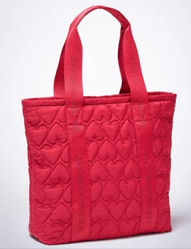Сумка Victoria’s Secret Quilted Red Heart Puffer Tote Top Zip Shoulder Bag