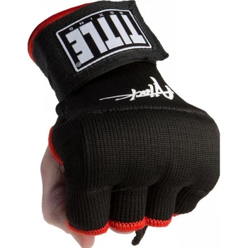 Бинт-перчатки TITLE Boxing Attack Nitro Speed Wraps Черные с красным (L)