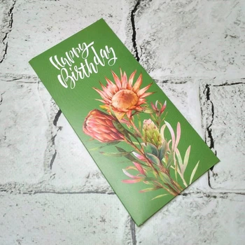 Конверт для денег подарочный Happy birthday 17,8х8,7 см Зеленый K-53