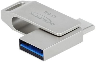 Флеш память USB Delock 16GB USB 3.2 Gen 1 Type-A/Type-C Silver (54073)