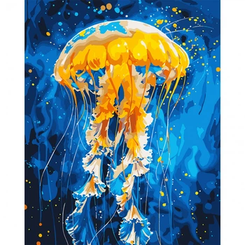 Картина за номерами Танець медузи, 40*50см, LED підсвітка SANTI (955067)