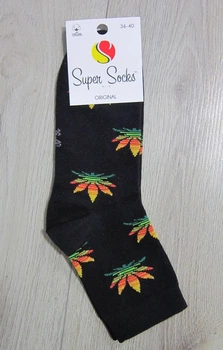 Шкарпетки універсальні демісезонні Super Socks 008.017 Конопля 36-40р. Чорний