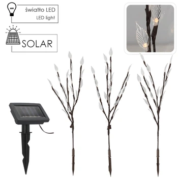 Солнечный садовый фонарь-светильник Garden Line SOL6094, набор из 3 веток по 60 см, 60 LED, теплый белый свет