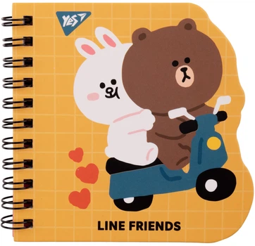 Блокнот YES Line Friends 100х100 мм 30 листов в точку (151812) (5056574422149)