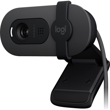 Веб-камера Logitech Brio 105 Business, 1920x1080/30 fps, фиксированный фокус, микрофон, угол обзора 58°, RightLight 2, USB, 1 м Graphite