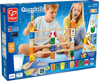 Конструктор-лабіринт Hape Quadrilla Програмування основи 130 елементів (6943478037441)