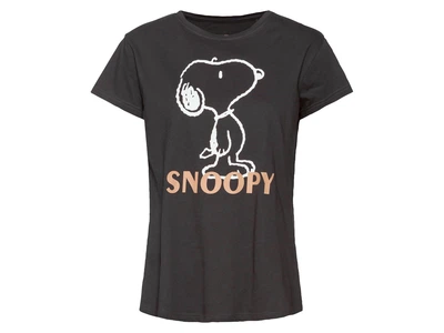 Футболка хлопковая з принтом для женщины Disney Snoopy 378968 XS графитовый