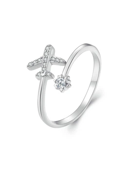 Серебряное кольцо "Самолет" 17,5 077-10359