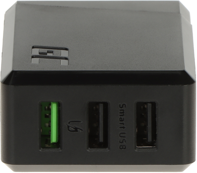 Мережевий зарядний пристрій Green Cell ChargeSource 3 30W 3x USB-A Black (CHARGC03)