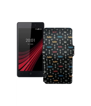 Чохол-книжка з екошкіри для телефону Ergo B502 Basic Фешн чорний