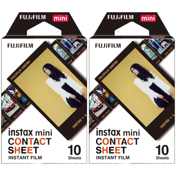 Фотопапір Fujifilm Instax Mini Contact Sheet 20 аркушів (54 x 86мм 2 картриджі по 10 знімків/кадрів) для камери Instax Mini 12, 11, Evo, 40, 90, 99, 9, LiPlay та принтерів SP-1, SP-2, Mini Link, Link2, Link3