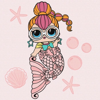 Картина за номерами в обкладинці Ideyka L.O.L. Surprise! Mermaids Neon QT 40х40 см KHO6264 (4823104371267)