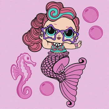 Картина за номерами в обкладинці Ideyka L.O.L. Surprise! Mermaids Waves 40х40 см KHO6266 (4823104371243)