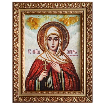 Икона "Святая мученица Валерия Палестинская" янтарная 15х20