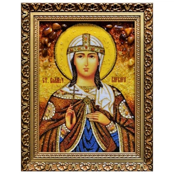 Икона "Святая великомученица Варвара" янтарная 15х20