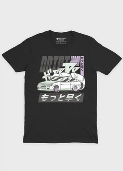 Жіноча футболка MODNO з авто-мото принтом "Drift Japan" S Чорний (TS001-013-2-099-F-BL-F)