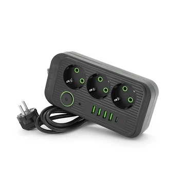 Мережевий фільтр Voltronic F09U-Black 2 м, 3 розетки, 10А