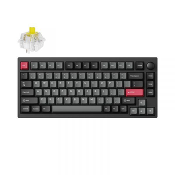 Клавиатура механическая Lemokey p1 Pro 84Key, Keychron Super Brown, wl/bt/usb-a, qmk/via, Hot-Swap, en/ukr, rgb, Knob, Carbon Black p1p-m3-ua