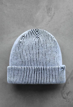 Шапка Мужская Стаф Черная Белая Базовая Staff White & Black Stripes Универсальный (314449)