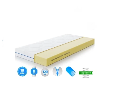 Ортопедический матрас Ortofoam Largo Slim ТМ Гойдалка Зима/Лето 190х80х15см Белый