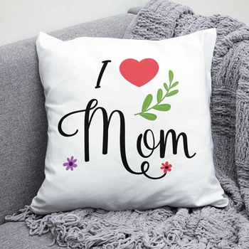 Плюшевая подушка подарок маме на 8 марта "I love MOM"