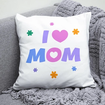 Плюшевая подушка подарок маме на 8 марта "I love my MOM"