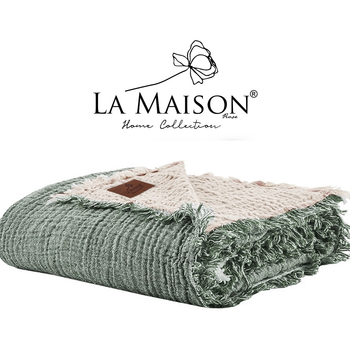 Муслиновое покрывало La Maison 230×240 Selin Yesil - Bej
