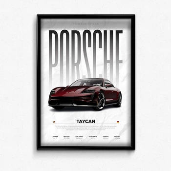 Постер в рамці premium porsche taycan А4