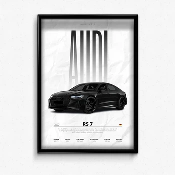 Постер в рамке premium audi rs7 А4