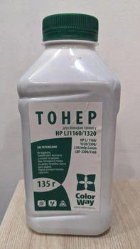 Тонер ColorWay 135гр для принтерів HP LJ1160/1320/3390/3392mfp; Canon LBP-3300/3360