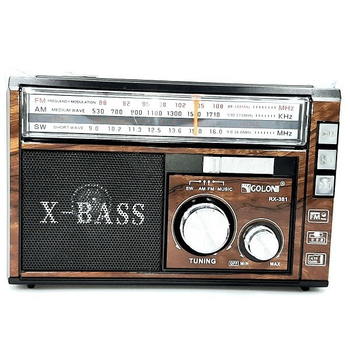 Радиоприемник Golon RX-381 с mp3 и фонариком коричневый