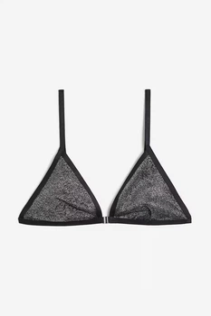 Бюстгальтер H&M 271190108 XXL Черный/Серебристый