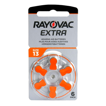 Батарейки RAYOVAC EXTRA 13 (PR48) для слухового аппарата, 6 шт