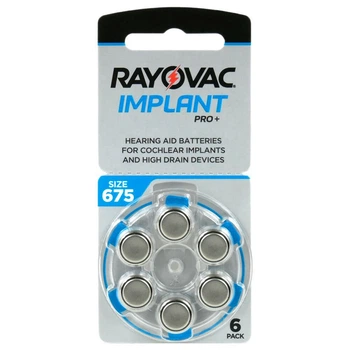 Батарейки Rayovac Implant Pro+ 675 для кохлеарных имплантов 6 шт