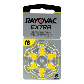 Батарейки RAYOVAC EXTRA 10 (PR70) для слухового аппарата, 6 шт