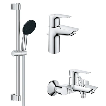 Комплект змішувачів для ванної кімнати Grohe QuickFix Start Edge (колір - хром) UA202501SQ