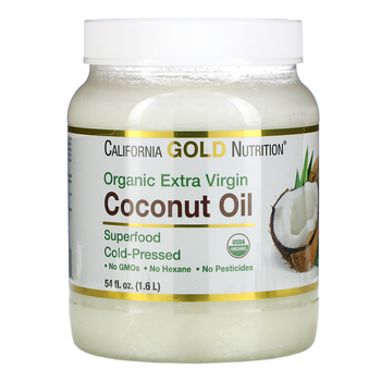 Органическое Кокосовое масло первого холодного отжима, California Gold Nutrition, 1,6 л