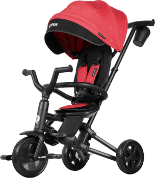 Велосипед детский Qplay Nova Niello Tricycle Складной Трехколесный с родительской ручкой Red (S700-12Nova+EvaRed)