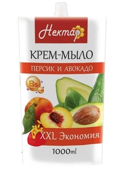 Рідке крем-мило Нектар Персик та авокадо дой-пак 1 л