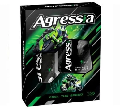 Подарунковий набір для чоловіків Agressia Fresh Feel The Speed (піна для гоління + бальзам після гоління)