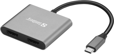 Док-станція Sandberg USB-C Dock 2xHDMI+USB+PD (136-44)