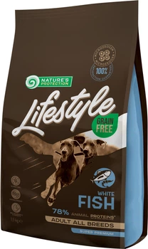 Сухий беззерновий корм для собак Nature\'s Protection Lifestyle Grain Free White Fish Adult All Breeds з білою рибою 1.5 кг (NPLS45684) (4771317456847)