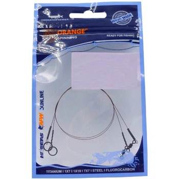 Поводок Ukrspin Orange Spinning Fluoro Sunline для жерлицы 40см 14кг30lb/0.6мм 2шт/уп (1013-1590.00.82)