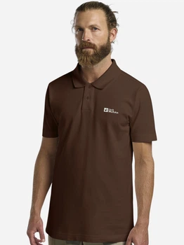 Поло длинное мужское Jack Wolfskin Essential Polo M 1809301-2745 M Коричневое (4064886434997)