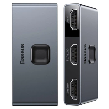 HDMI сплиттер Baseus Matrix HDMI - 2х HDMI 4K, 30Hz Dark Gray (CAHUB-BC0G)