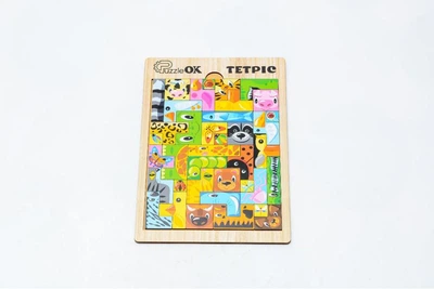 Дерев'яна головоломка-тетріс PuzzleOk "Звірі", розмір 290*210 мм