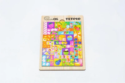 Дерев'яна головоломка-тетріс PuzzleOk "Солодощі", розмір 290*210 мм